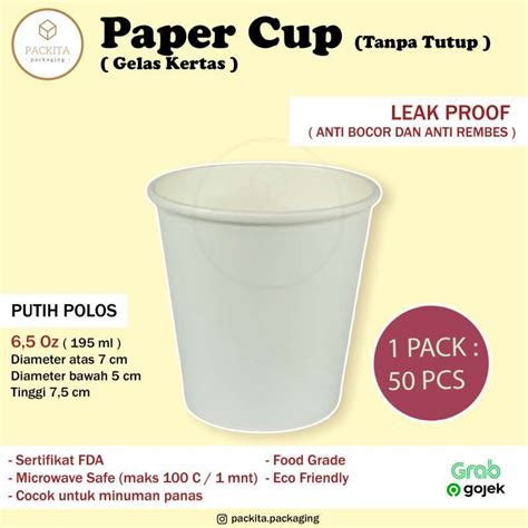 Promo Paper Hot Cup Gelas Kertas Tahan Panas Polos Oz Ml Pcs Diskon Di Seller
