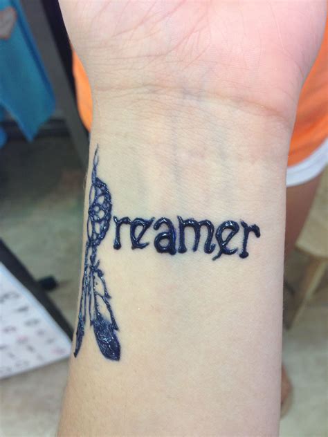 Dreamer with a dreamcatcher D henna tattoo | Tattoos and piercings ...