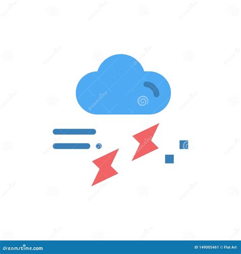 Wolk Regen Regenval Regenachtig Pictogram Van De Donder Het Vlakke