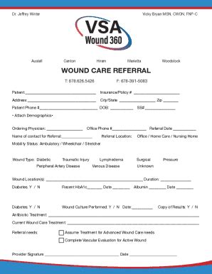 Fillable Online Wound Care Referral V Fax Email Print Pdffiller