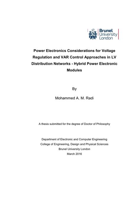 Power Electronics Considerations For Voltage Regulation And Var Control