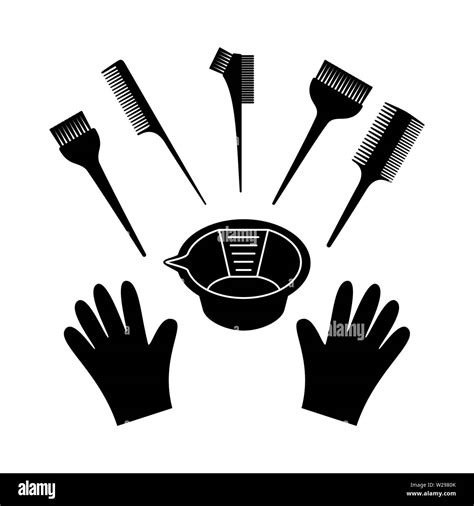 Black and white hair coloring silhouette set Stock Vector Image & Art ...