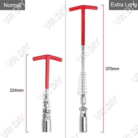 Mm Mm Spark Plug Socket Wrench T Handle With Spring Long Universal