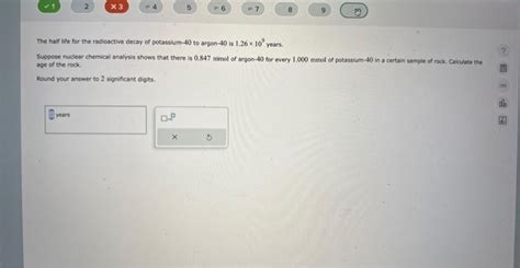 Solved The Half Life For The Radioactive Decay Of Potassium