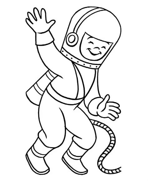 Dibujos De Astronauta Feliz Para Colorear Para Colorear Pintar E