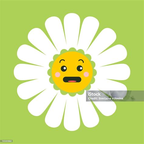 Camomile Daisy Flower Character Scared Stock Illustration Download