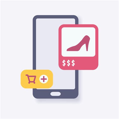 ecommerce shopping cart mobile icon with modern isometric style ...