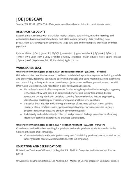 Education Section Resume