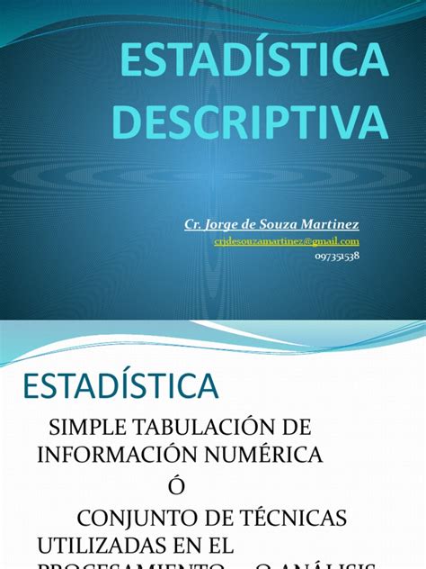 I) Estadística Descriptiva | PDF