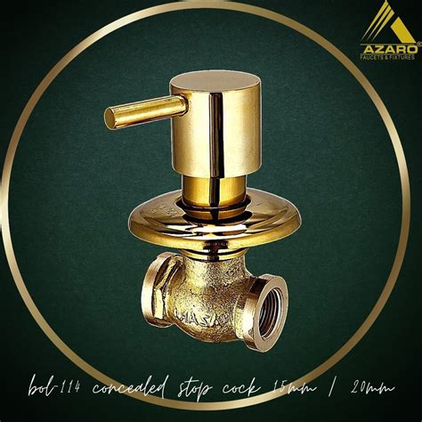 Azaro Brass Gold Plated Concealed Stop Cock For Bathroom Fitting