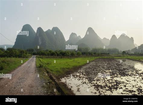 Photo of the Karst mountains in Yangshuo China Stock Photo - Alamy