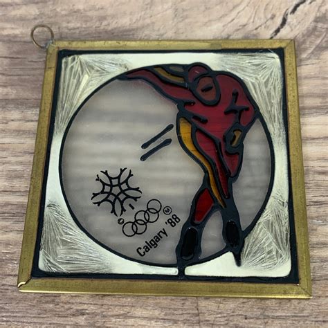 Calgary 88 Olympic Games Speed Skating Souvenir Suncatcher