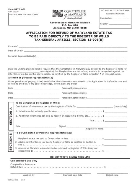 2020 2025 Md Form Met 2 Adj Fill Online Printable Fillable Blank