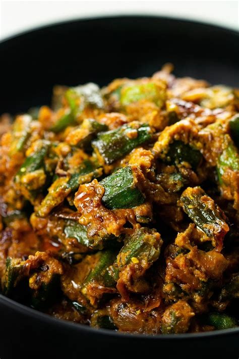 Bhindi Masala Indian Spicy Okra Curry Recipe In 2020 Okra Curry