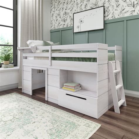 Buy Max Lilyloft Bed Twin Size Solid Wood Low Loft Bed With Storage