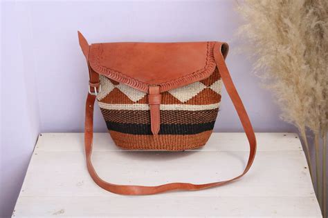 African Woven Bag Woven Sisal Bag Woven Crossbody Bag Woven Kenyan