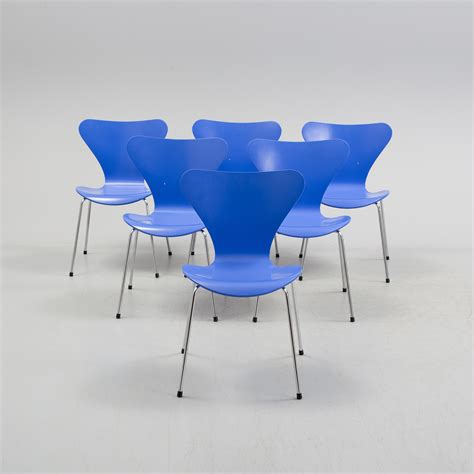 Arne Jacobsen Stolar Sex Stycken Sjuan Fritz Hansen Bukowskis