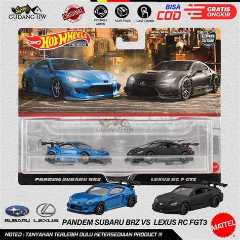 Jual HOT WHEELS LEXUS RC F GT3 TWIN PACK VS PANDEM SUBARU BRZ Kota Depok GUDANG HW Tokopedia