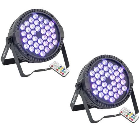 Pack De 2 Projecteurs Par Ibiza Light THINPAR 36X1W RGB DMX