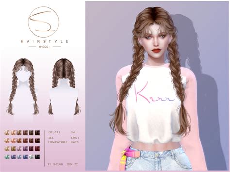 The Sims Resource Double Braid HAIR 040224