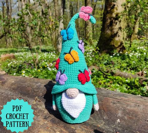 Gnome With Butterflies Crochet Gnome Amigurumi Pattern Etsy