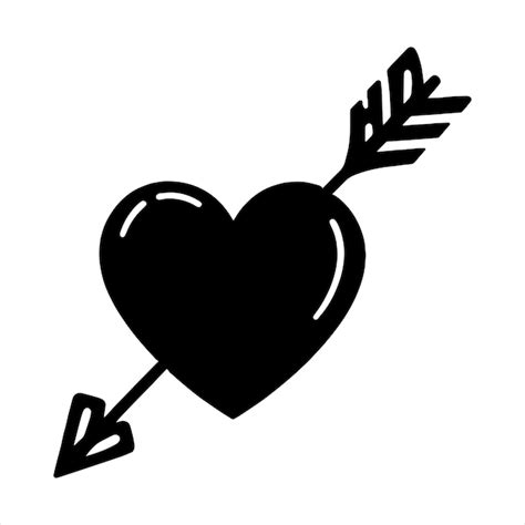 Heart And Arrow Svg Premium Ai Generated Vector