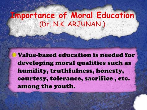 Importance Of Moral Values Education In Schools Appendix Moral