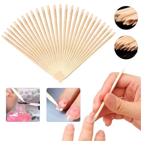 100 Pcs Nail Art Design Orange Wood Stick Sticks Cuticle Pusher Remover ...