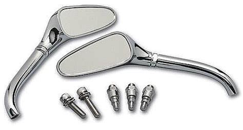 Harley Chrome Contoured Mirrors Fits Harley Vintage Classics Customs Honda Yamaha Suzuki