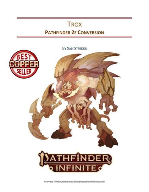 Trox Pathfinder 2e Conversion Paizo