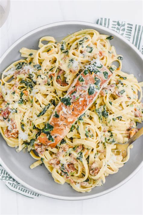 Tuscan Salmon Fettuccine Alfredo My Modern Cookery