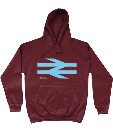 Away Days Claret Blue Retro Football Hoodie British Rail Ultras