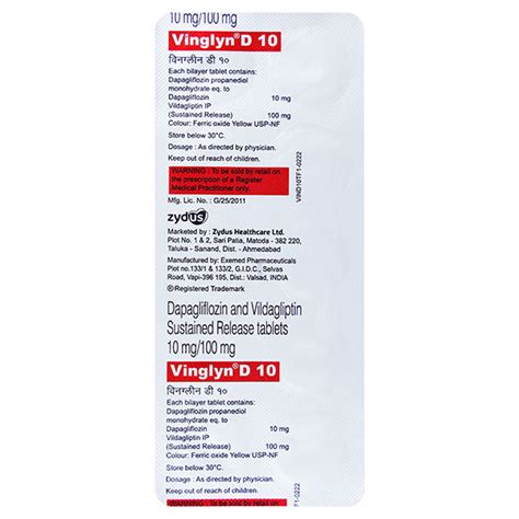 Buy VINGLYN D 10 Tablet 10 S Online At Upto 25 OFF Netmeds