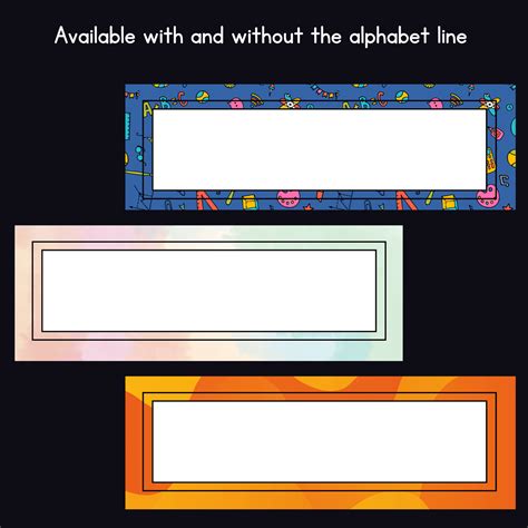 Back To School Desk Name Card Templates Multiple Patterns L Pdf