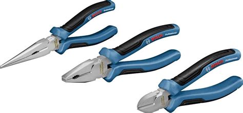 Bosch Professional Three Part Pliers Set Combination Pliers Needle