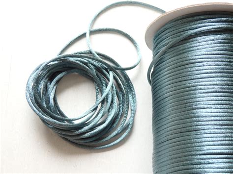 10 Yards Satin Rattail Cord In Aqua 2mm Satin Cord For Etsy