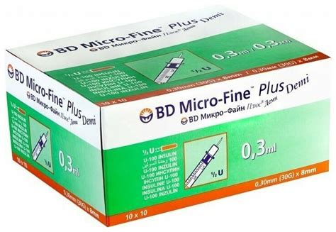 Шприц инсулиновый BD Micro Fine Plus Demi U 100 трехкомпонентный 30G 0