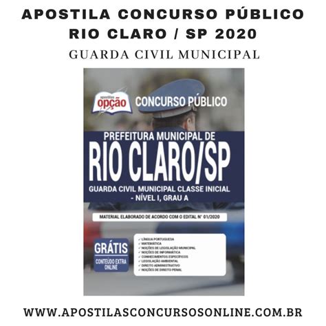 Apostila Concurso Público Prefeitura De Rio Claro Sp 2020 Guarda