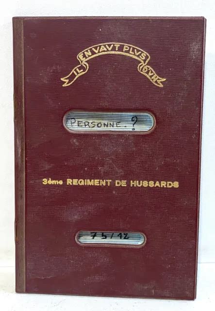 ANCIEN LIVRET INDIVIDUEL Militaire 3ème Régiment de Hussards post ww2