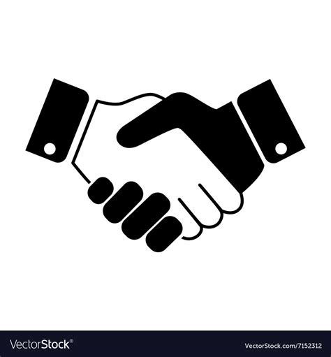 White handshake icon Royalty Free Vector Image