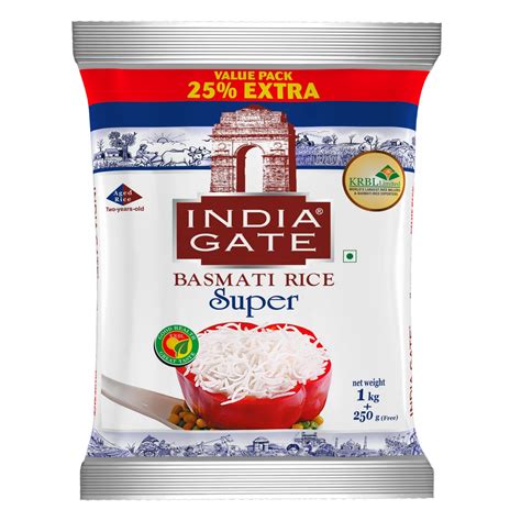 India Gate Super Basmati Rice 1 25 Kg At Rs 147 5 Kg Basmati Rice In