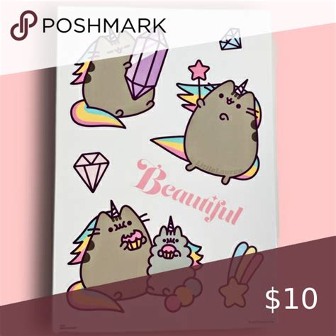 Pusheen The Cat Cute Aesthetic Stickers | Gray Kitty Cool Anime Sticker ...