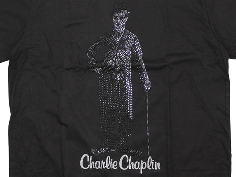 ラインストーン ロックTシャツ Charlie Chaplin チャーリー チャップリン rst 0037 アパレルの卸仕入れならBKKアリババ