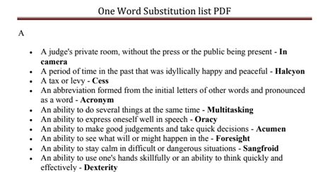 One Word Substitution In English Pdf Download