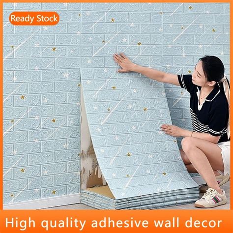 D Foam Wall Paper Dinding Adheisve Wall Decor Design Wallpaper Brick