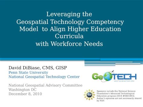 Pptx Leveraging The Geospatial Technology Competency Model To Align