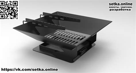 Макет DXF костровая чаша 4-гранная с грилем v4 - Очаги, костровые чаши