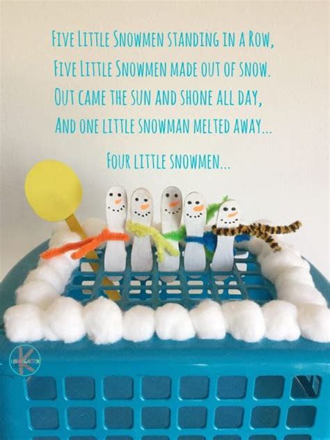 5 little snowmen winter rhyming activity – Artofit