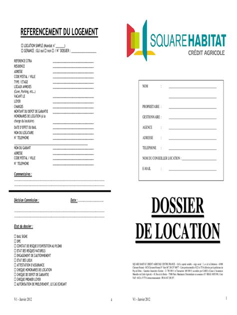 Remplissable En Ligne Dossier Locataire Fax Email Imprimer Pdffiller