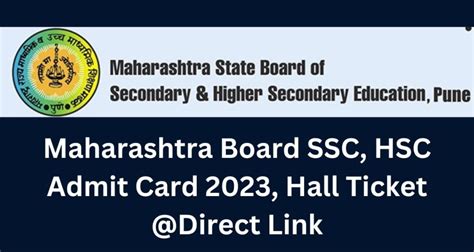 Maharashtra Board SSC HSC Admit Card 2023 Hall Ticket Direct Link